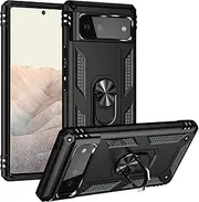 Ezydigitals Case for Google Pixel 8 Pro 5G Heavy Duty Shockproof Case Camshield Metal Ring Kickstand Cover - Black