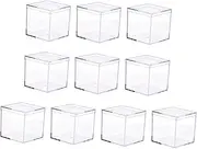 Ｓｉｍｈｏａ 10Pcs Mini Acrylic Display Case Candy Box Multifunctional Retail Clear Cube Organizer for Doll Collectibles Toys Protection, 5.5x5.5x5.5cm
