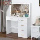 White Dressing Table with Large Makeup Mirror Desk LED 11Bulbs 5 Storage Drawer
