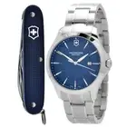 Victorinox Swiss Army Men's Watch with Knife Set Alliance Blue Dial 241910.1