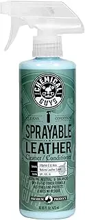Chemical Guys SPI_103_16 Sprayable Leather Cleaner and Conditioner in One for Car Interiors, Apparel, and More (Works on Natural, Synthetic, Pleather, Faux Leather and More) Leather Scent, 473 ml