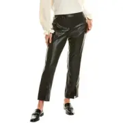 Nicole Miller Womens Vegan Leather Split Hem Dressy High-Waisted Pants BHFO 3535