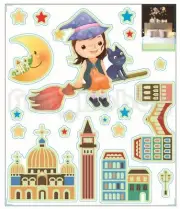Glow Stickers The Moon Girl Glow In The Dark Stickers Cute Moon Girl