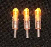 3 Illuminated Moon Nocks Carbon Bolt Lighted - Yellow Color .303 Press Fit 7.6mm