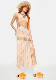 Warmer Nights Fringe Skirt Set