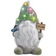 Gnome Garden Statues Outdoor Decor, Solar Gnome Figurines Lights for Garden