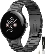 [Miimall] Metal Band Compatible for Google Pixel Watch 3 45mm 41mm Band, No Gap, Business Stainless Steel Adjustable Wristband Replacement Strap for Pixel Watch 3 41mm/Pixel Watch 2/Pixel Watch 1