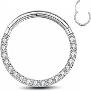 [Yrogcu] 16G 18G 20G 6mm7mm 8mm 10mm Stainless-Steel L-Shape Septum-Clicker Hinge Nose-Ring-Hoop-Studs:Lip Eyebow Segment Ring Daith Rook Cartilage Earrings Tragus Conch Helix Lobe Ear Piercing Jewelry