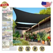 Elegant 7' x 19' Black HDPE Sun Shade Sail - UV Resistant for Stylish Outdoors