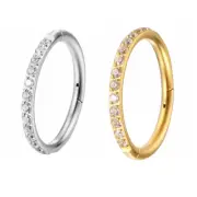 1Pcs Zircon Clickers Nose Ring Segment Hoop Crystal CZ Fashion Body Piercing Jew