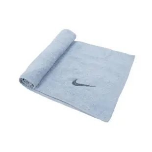 Nike 毛巾 Solid Core Towel 藍 純棉 吸汗 刺繡 長版 健身 訓練 球類 運動毛巾 N100154040-9NS