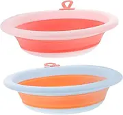 Vaguelly 2pcs Folding Washbasin Bath Butt Washing Tub for Foldable Basin Basin Sponges for Bath Newborn Collapsible Bathtub Cute Pp