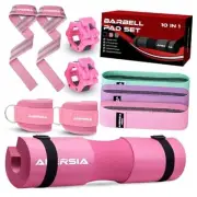 11Pcs Gym Squat Pad Set: Barbell Pad Cushion for Hip Thrust, Ankle Strap for