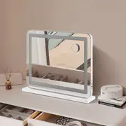 58x46cm Tabletop/Wall Vanity Crystal LED Light Makeup Mirror Bluetooth Speaker