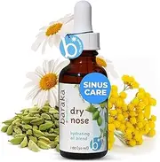 Baraka Dry Nose Nasal Moisturizer - Organic Essential Oils (Cardamom, Everlast, German & Roman Chamomile) in Sesame Oil Base - Hydrating Sinuses & Dry Nose - (1 oz Dropper Bottle)