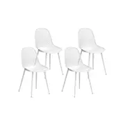 4PC Outdoor Dining Chairs PP Lounge Chair Patio Garden Furniture White
