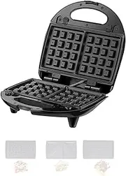 3 in 1 Sandwich Maker,Waffle Maker,Home Breakfast Maker, Bread Maker with Three Removable Baking Trays, Double-Sided Heating, Suitable for Making Sandwiches,Breakfast,Without Ingredients