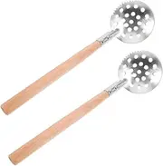 GANAZONO 1 Pair Ice Fishing Spoon Fishing Gear and Equipment Ice Fishing Slush Scooper Fishing Shovel Ice Scooper Ice Slush Scoop Winter Ice Fishing Gear Outdoor Ice Scoop Silver Metal
