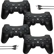 Eagolloar Wireless Controller 4 Pack for PS3, Dual Analog Bluetooth Rechargeable Game Controller for PS3 with Charging Cable,Dual Vibration