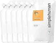 simplehuman Mandarin Orange Moisturizing Liquid Hand Soap Refill Pouch, 34 Fl. Oz. (Pack of 6)