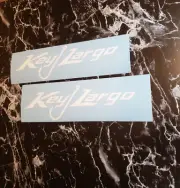 KEY LARGO Boat Decals WHITE PAIR Set Vinyl High Quality New 12” USA BEST