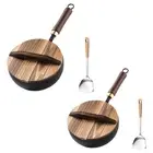 Wok Pan Small Multipurpose Easy to Clean Stir Fry Pan for Induction Gas