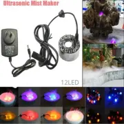 12 LED Ultrasonic Mist Maker Water Fogger Atomizer Pool Humidifier Fish Tank AU