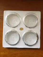Leonard Italy Crystal And Silver Plate Coaster Set Of 4 (#2)