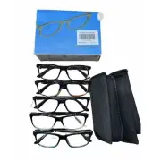 5 Pack Reading Glasses Modern Readers Glasses Spring Hinge For Men Women Black