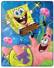 Nikelodeon Spongebob Squarepants Jumping Jellyfish Silky Soft Throw Blanket