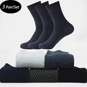 Men's 3 Pairs Socks CompressionSocks Crew Socks Black Navy Blue Color Solid Colored Casual Daily Sports Medium Spring, Fall, Winter, Summer Fashion Comfort