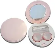 Gripebao 2 Pack Travel Contact Lens Case Kit Leak Proof, Cute Eye Contact Case with Mirror Tweezers Remover Tool Solution Bottle, Portable Daily Contact Lens Holder Storage Box for Outdoor (Pink)