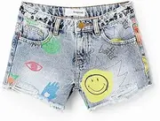 [Desigual] Little Girl's Smiley® Denim Shorts
