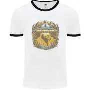 Dinosaur Abduction Aliens UFO T-Rex Mens Ringer T-Shirt