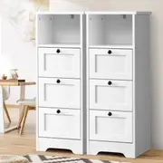 Oikiture 2x Chest of Drawers Storage Cabinet Side Table Hamptons Furniture