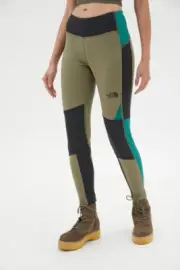 The North Face Womens Steep Tech High Rise Fleece Leggings Green/Black NWT
