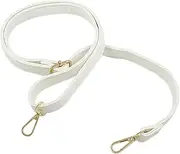 Litoexpe Cream White Purse Straps Leather Straps, Bag Straps Replacement Crossbody Leather Adjustable Replacement Strap, 27-51 Inch