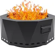 Permade Smokeless Fire Pit Outdoor- 20 Inch Low Smoke Metal Fire Pits & Fireplaces for Outside with Carry Bag, Smokeless Wood Stove for Camping, Patio, Backyard, Garden, Picnic-L