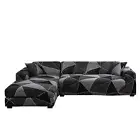 MIFXIN Sectional Sofa Covers L-Shaped Couch Slipcover 2pcs Stretch Elastic L ...