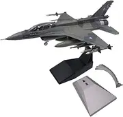 TENOL Diecast 1/72 Scale F16D Fighter with 2 Display Stand Desktop Decoration Plane Model for Home
