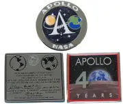 NASA Winco PIN APOLLO 11 & 17 Lot of 3 #1 lunar moon landing Neil Armstrong
