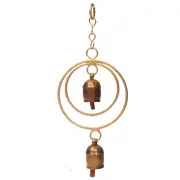 Handcrafted 2 Rings 2 Bell Wind Chimes Ethnic Decor Positive Energy and Serenity