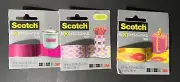 Lot Of 3 3m Scotch Expressions Magic Tapes C214-PNK & C214-JK1 & C214-P1
