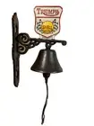 Cast Iron Triumph Shell Oil Door Bell Wall Decor Home Garden Ornament Man Cave