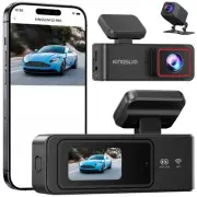 2K Dash Cam Front and Rear with 64GB SD Card, Wireless WiFi Dash Camera for C...