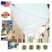 Customizable White 14' Triangle Sun Shade Sail - Heavy Duty with 3-