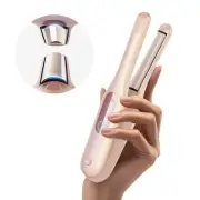 Flat Iron Curling Iron - Cordless Mini Hair Straightener and Curler 2 in 1 fo...
