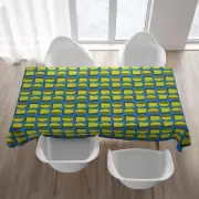 Tablecloth Mid Century Modern MCM Mod Retro Vintage Style Geometric Green