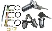 PEIKEDA Fit for Chevrolet for Buick for GMC for Cadillac for Pontiac Camaro Impala Malibu Suburban Ignition Door Trunk Lock Cylinder Keys Barrel Kit(Black)
