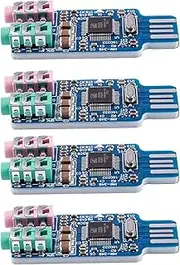 Lrocaoai 4X Free Driver USB Sound Card CM108 USB Sound Card Chip Blue, 750080824